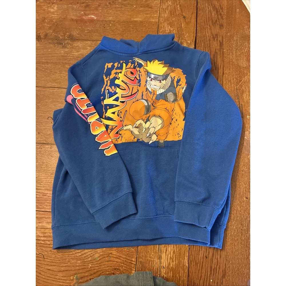 2002 Vintage Naruto Masashi Kishimoto Hoodie Sweatshirt Pullover Large Blue
